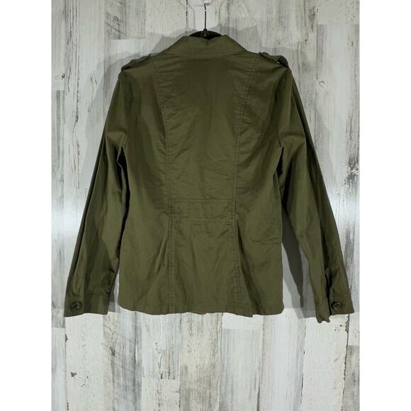 Chelsea & Violet Olive Green Military Style Shirt Field Jacket Shacket Sz Small - Picture 2 of 8